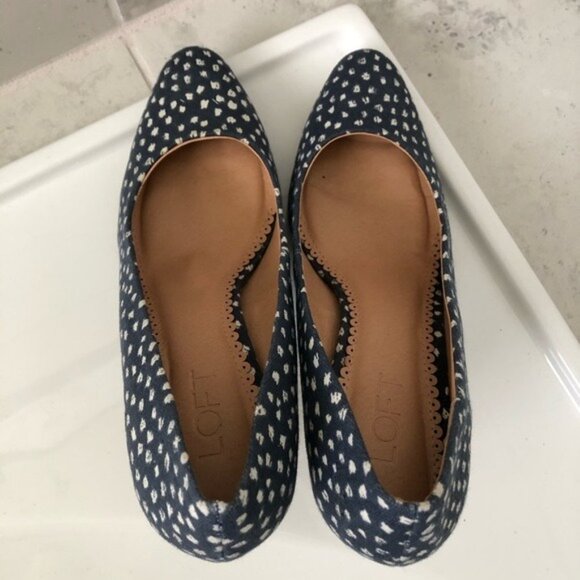 LOFT Women's Denim Speckled Pumps Size 9 - Picture 7 of 16